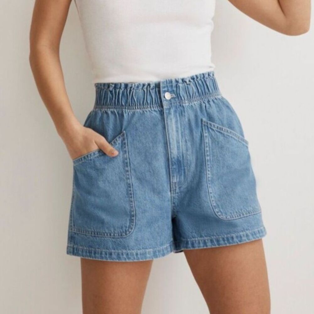 Madewell Denim Pull-On Utility Shorts in Grandfield Wash, Size 28 (D2)